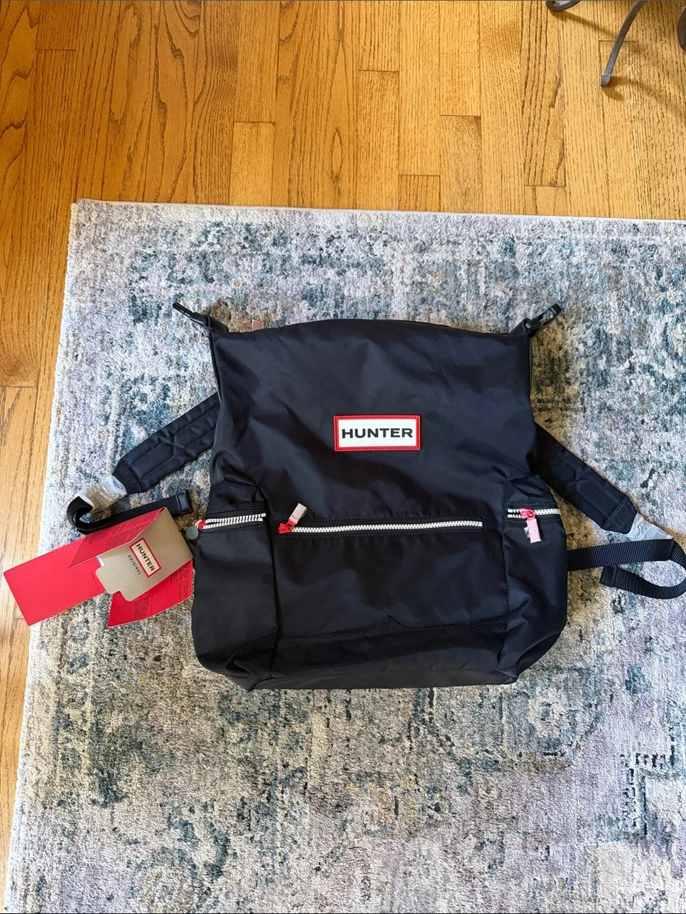 HUNTER Top Clip Backpack Bag Black NWT